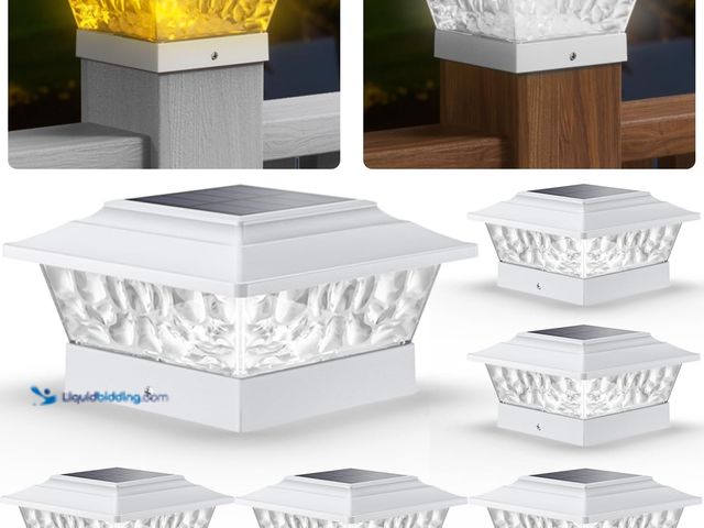 Lot 49-3511838 - SIEDiNLAR Solar Post Lights Outdoor 12 LEDs 4 Modes Post Cap Light for 4x4 5x5 6x6 Vinyl Wooden Deck...