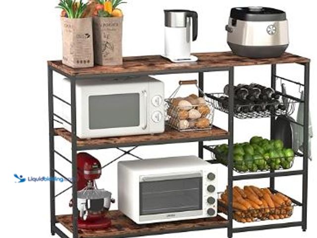 Lot 49-3467524 - VENZITORY 47" Kitchen Bakers Rack, Big Kitchen Storage Shelf Microwave Stand, Kitchen Organizers and...