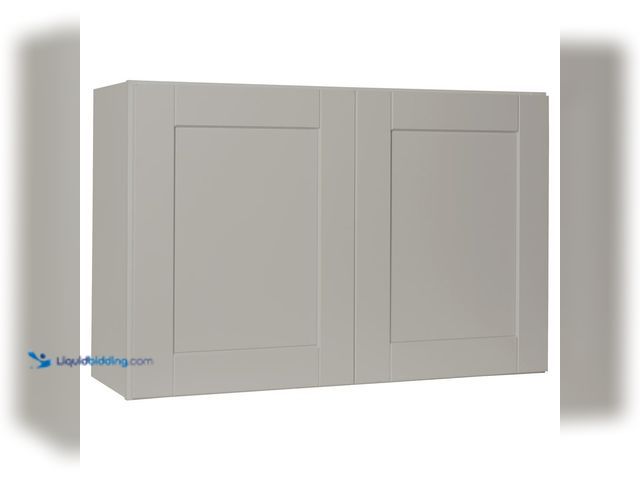 Lot 49-5453461 - Hampton Bay Shaker 36 in. W x 12 in. D x 24 in. H Assembled Wall Bridge Cabinet in Dove Gray. [Model...