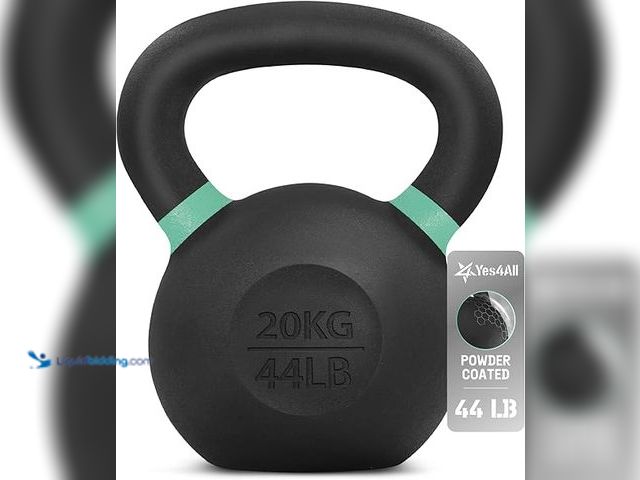 Lot 49-5415001 - Yes4All Powder Coated Cast Iron Kettlebell Strength Training Kettlebells Weight Set for Full Body Wo...