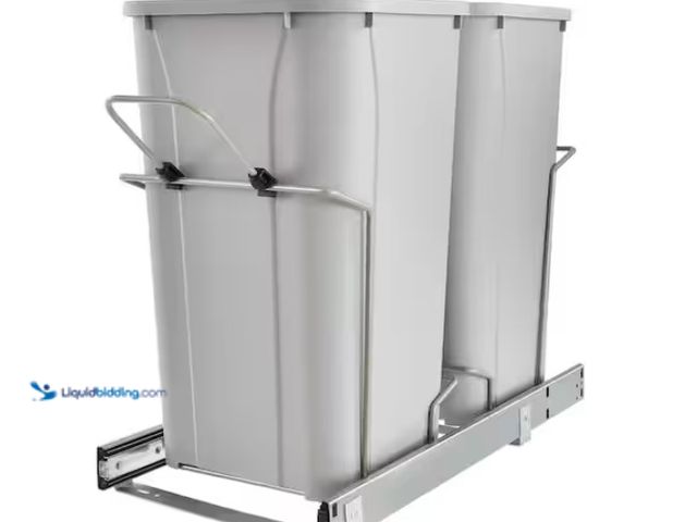 Lot 49-1567531 - Home Decorators Collection 18.75" H x 11.38" W x 22" D In Cabinet Pull Out Soft-Close 27 Qt. Trash C...