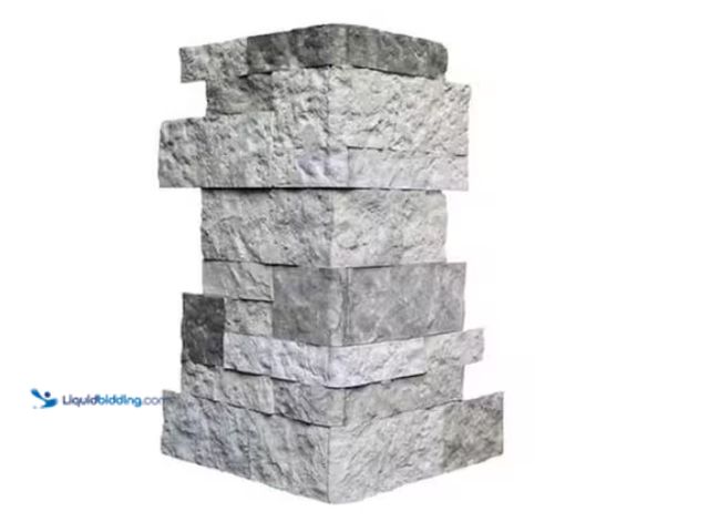 Lot 49-1628053 - Approx. (7) Sq. Ft. of AIRSTONE Spring Creek Gray 2 - 4 in. x 4 - 10 in. Cement Standard Corner/Fini...