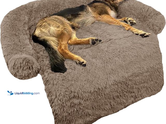 Lot 49-3535381 - Calming Dog Bed Fluffy Plush Dog Mat for Furniture Protector with Removable Washable Cover for Large...