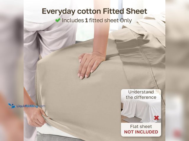 Lot 49-5539697 - QTY 2 - California Design Den Twin XL Fitted Sheet Only, Soft 100% Cotton Sateen, Durable All-Around...