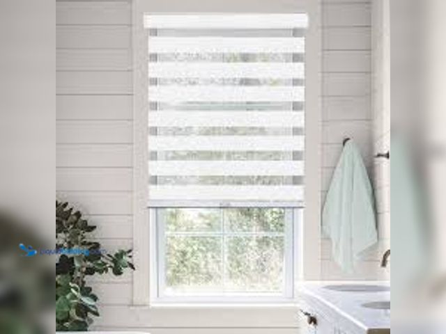 Lot 49-5459564 - Chicology Cordless Light Filtering Dual Layer Polyester Zebra Roller Window Shade, Basic Arctic 36 i...