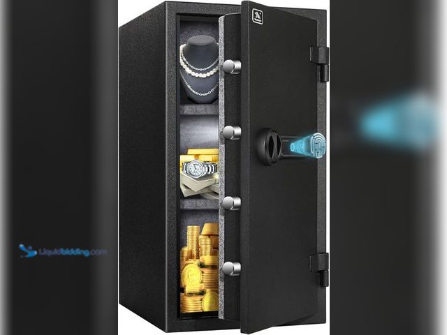 Lot 49-5485753 - TIGERKING Biometric Fingerprint Fireproof Safe for Home Office, 3.47 Cu Ft Solid Steel Security Safe...