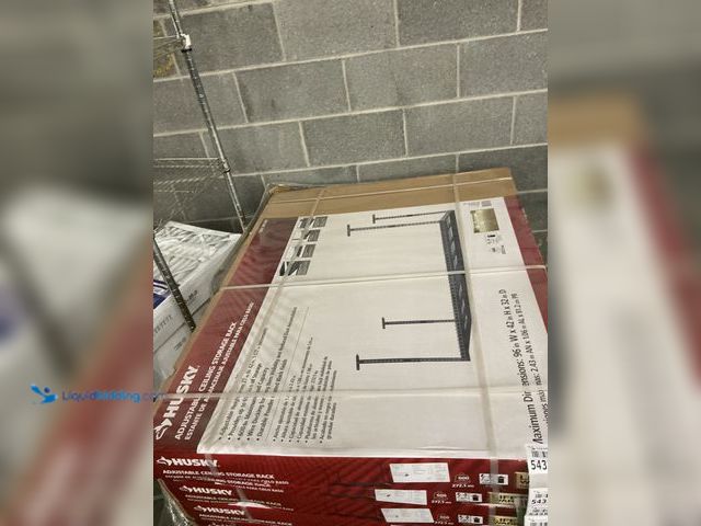 Lot 49-5435884 - Husky
97.5 in. W x 43.75 in. H x 32 in. D Adjustable Height Metal Heavy-Duty Overhead Garage Storag...