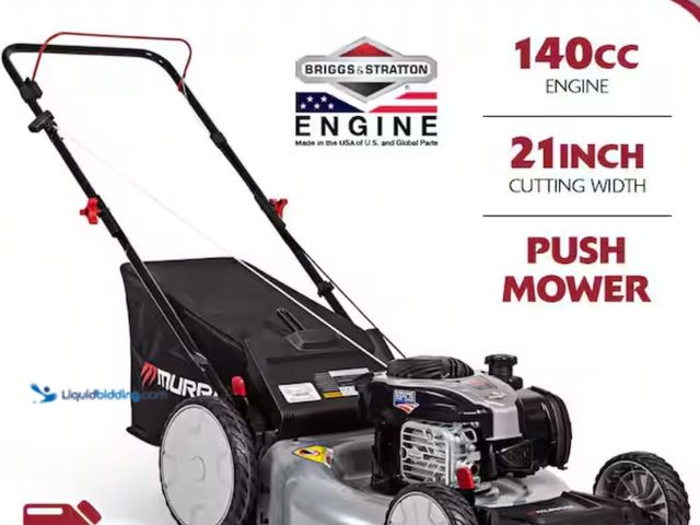 Lot 49-1623543 - Murray 21 in. 140 cc Briggs and Stratton Walk Behind Gas Push Lawn Mower with Height Adjustment and ...