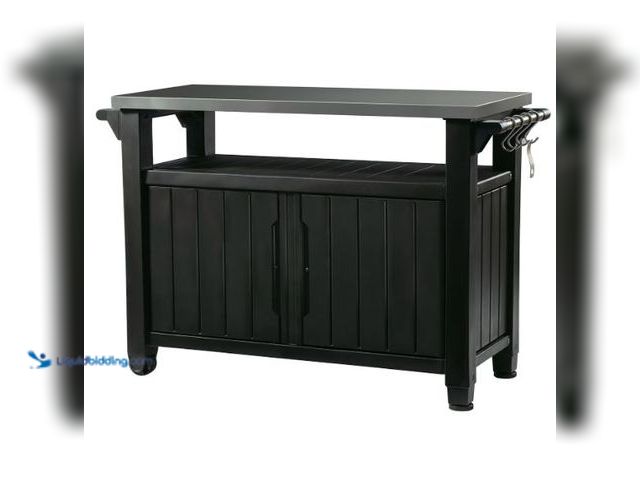 Lot 49-1540118 - Keter Unity XL Portable Outdoor Table with Stainless Steel Top for Kitchen Prep and Outdoor Storage ...