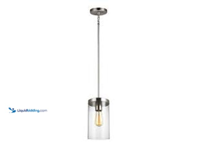 Lot 49-5407614 - Generation Lighting Zire 1-Light Chrome Pendant with Clear Glass Shade. Model # 6590301EN7-05. Unuse...