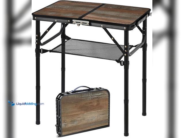 Lot 49-5448848 - Folding Picnic Table 2ft Portable Camping Table Adjustable Heights Metal Aluminum Lightweight Foldab...