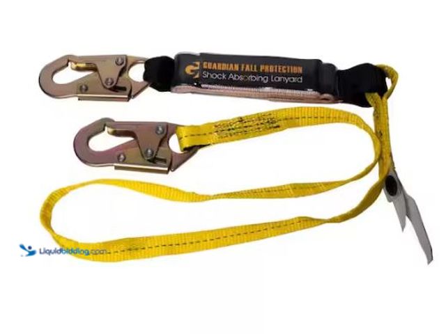 Lot 49-1569375 - Guardian Fall Protection 6 ft. Shock Absorbing Lanyard, Model # 01220, Unused.  Ref#SR0114