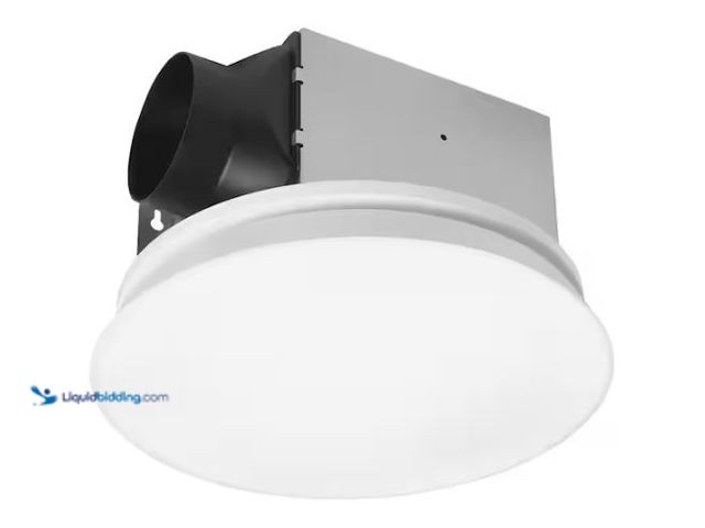 Lot 49-1627467 - Commercial Electric 80 CFM 1.1 Sones Ceiling/Wall Bathroom Exhaust Fan with Adjustable CCT LED and N...