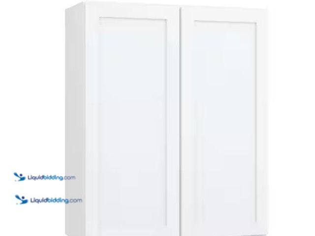 Lot 49-5581539 - Hampton Bay Courtland 30 in. W x 12 in. D x 36 in. H Assembled Shaker Wall Kitchen Cabinet in Polar ...