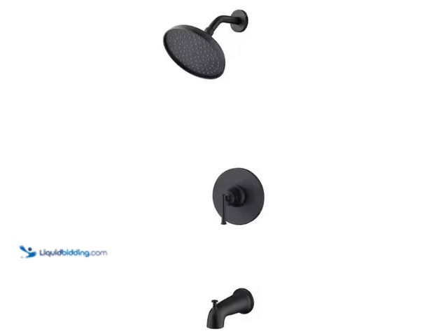 Lot 49-1550342 - Glacier Bay Oswell Single Handle 1-Spray Tub and Shower Faucet 1.8 GPM in Matte Black (Valve Include...