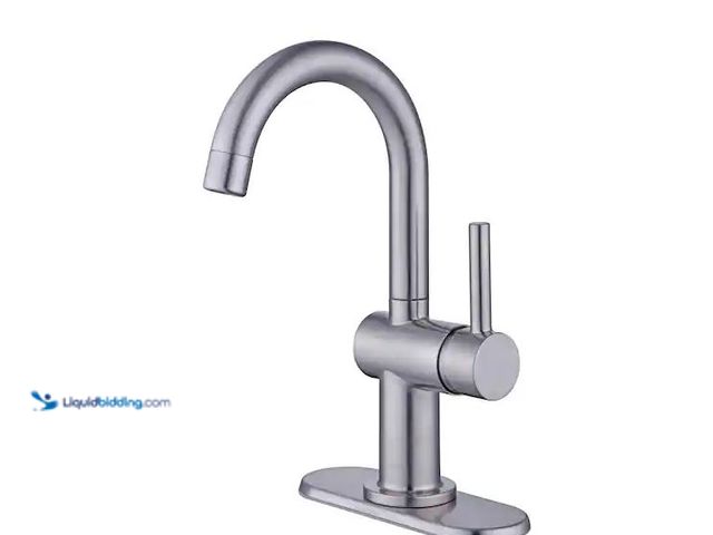 Lot 49-1576655 - Glacier Bay Dorind Single Hole Single-Handle Deck Mount High-Arc Bathroom Faucet in Brushed Nickel M...