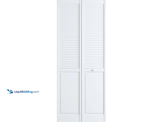 Lot 49-5416150 - Veranda 36 in. x 80 in. Louver/Panel Solid Core White Wood Interior Closet Bi-fold Door. [Model # 31...