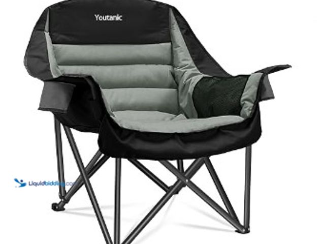 Lot 49-3631242 - Youtanic Oversized Camping Chair, Portable Folding Camping Chairs with Side Pocket, Cup Holder and C...