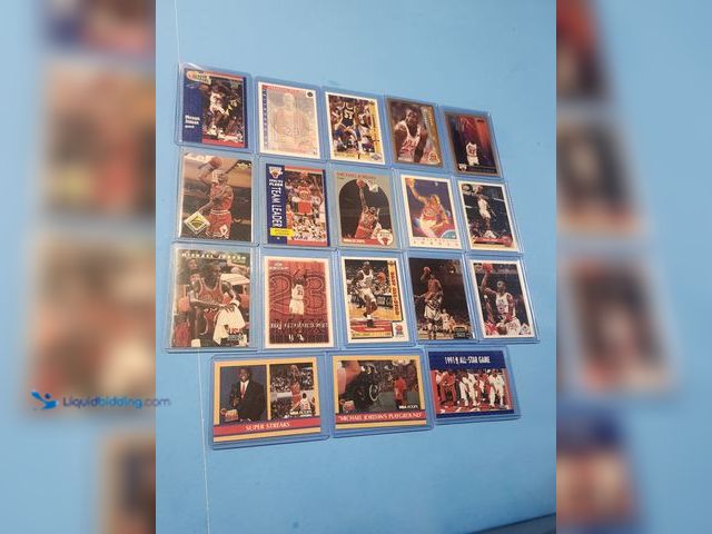 Lot 49-1817775 - 18- COLLECTIBLE MICHAEL JORDAN BASKETBALL CARDS. VARIOUS BRANDS AND YEARS PRODUCED. NBA LEGEND AND "...