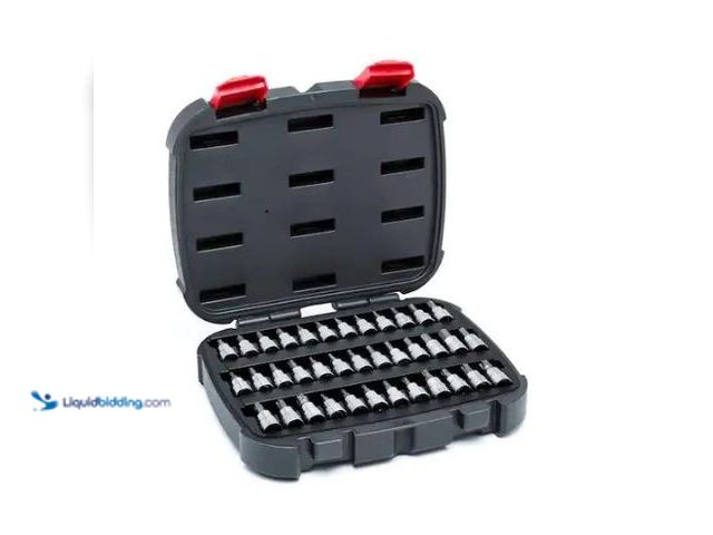 Lot 49-3432561 - Husky 3/8 in. Drive Master Bit Socket Set (37-Piece), Model # H3DBS37PC, Slightly used, Missing a bi...