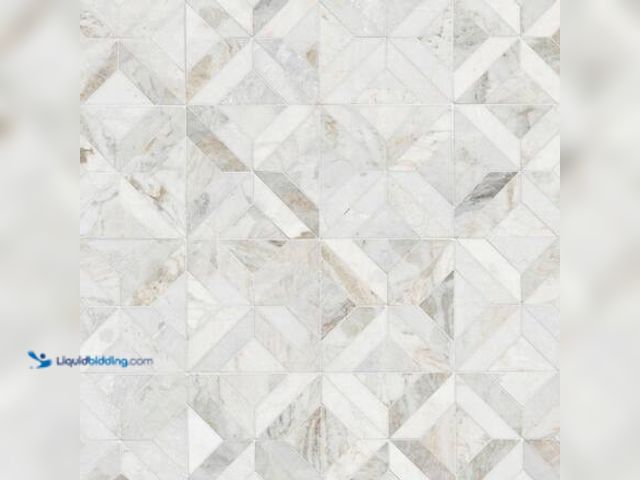 Lot 49-5581965 - QTY 10 - MSI Arabescato Venato White Argyle 12 in. x 12 in. x 0.38 in. Honed Marble Mesh-Mounted Mos...