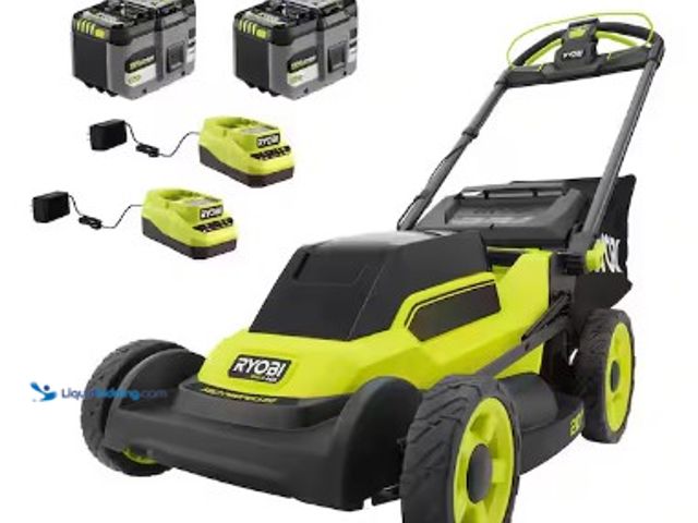 Lot 49-1625902 - RYOBI ONE+ HP 18V Brushless 20 in. Cordless Battery Walk Behind Self-Propelled Lawn Mower w/ (2) 6.0...