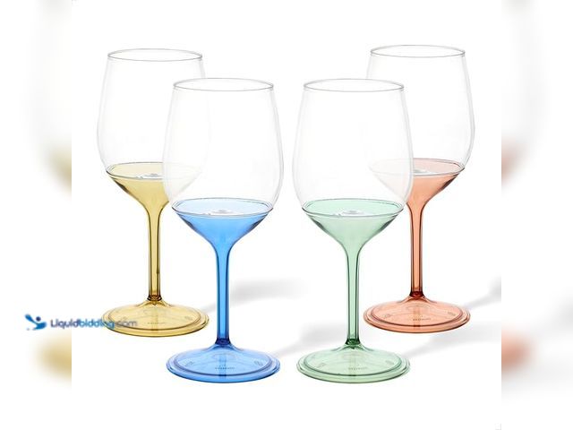 Lot 49-1556632 - TOSSWARE POP 14oz Vino with Mix Color Stem SET OF 12, Premium Quality, Recyclable, Unbreakable & Cry...