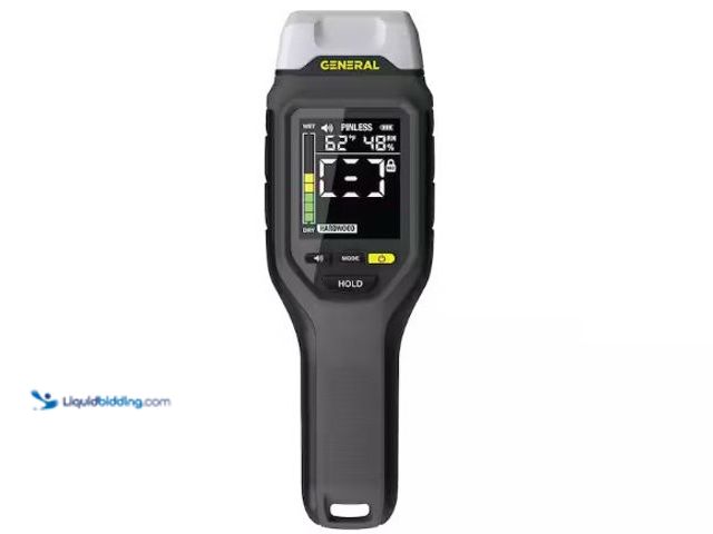 Lot 49-2025701 - General Tools 2-in-1 Pin and Pinless Moisture Meter with Backlit Display for Wood, Drywall, and Buil...