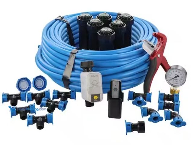 Lot 49-2022857 - Orbit In-Ground Sprinkler System with 1/2 in. Blu-Lock Tubing System and B-Hyve Smart Hose Faucet Ti...