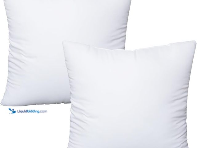 Lot 49-5572495 - 24x24 Pillow Inserts, White Throw Pillows for Couch, 2 Pack. Unused