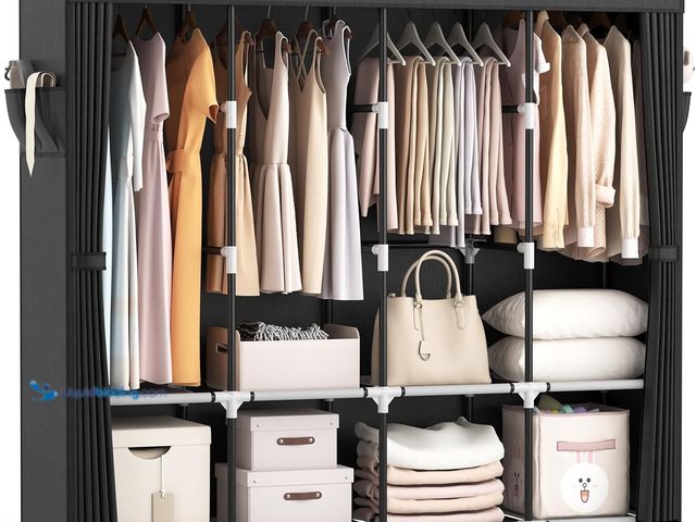 Lot 49-3511779 - VTRIN Portable Closet for Hanging Clothes 67 Inch Wide Large Capacity Portable Wardrobe Closet with ...