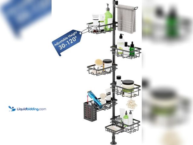 Lot 49-5463295 - Shower Caddy Organizer Tension Pole, Rustproof 6-Pack Corner Shelf with 30-120 Inch Adjustable Showe...