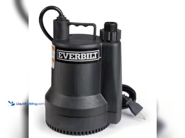 Lot 49-2025390 - Everbilt 1/6 HP Plastic Submersible Utility Pump, Model # SUP54-HD, MSRP $69, Unused, Unable to test...
