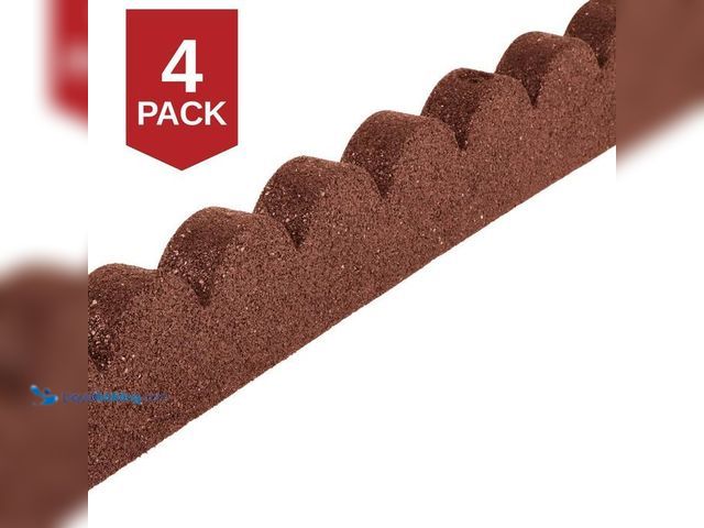 Lot 49-2024069 - Vigoro 48 in. x 2 in. x 4 in. Red SmartLoc Scallop Rubber Landscape Edging (4-Pack). Model # DCSE4SL...