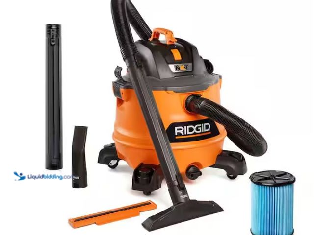 Lot 49-1547606 - RIDGID 14 Gal. 6.0 Peak HP NXT Shop Vacuum Wet Dry Vac with Fine Dust Filter, Locking Hose, Wands an...