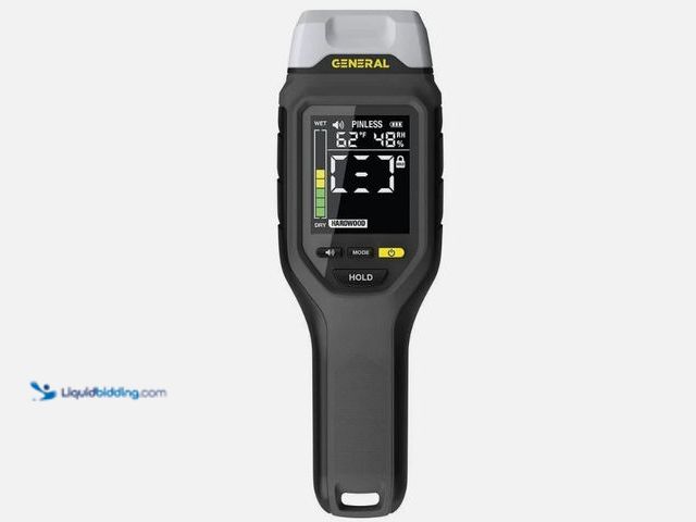 Lot 49-5580879 - General Tools 2-in-1 Moisture Meter, Backlit, Wood, Drywall, Building Materials. MM19. Unused