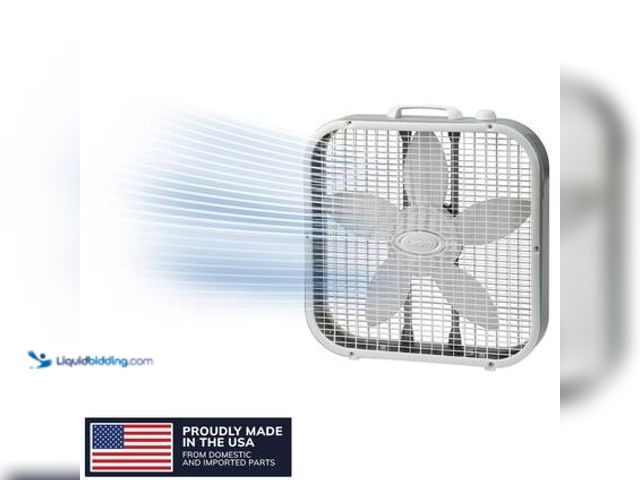 Lot 49-5559636 - Lasko 20 in. 3 Speed Air Circulating Box Fan for Home in White with Save Smart Technology, 1820 CFM ...