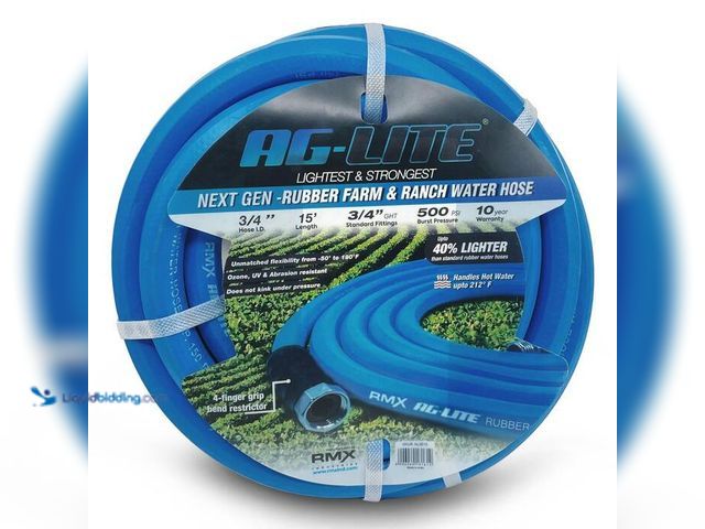 Lot 49-2024048 - Lot of (2)- AG-LITE 3/4 in. x 15 ft. Heavy Duty Rubber Water Hose. Model # AL3415. MSRP $54. Slightl...