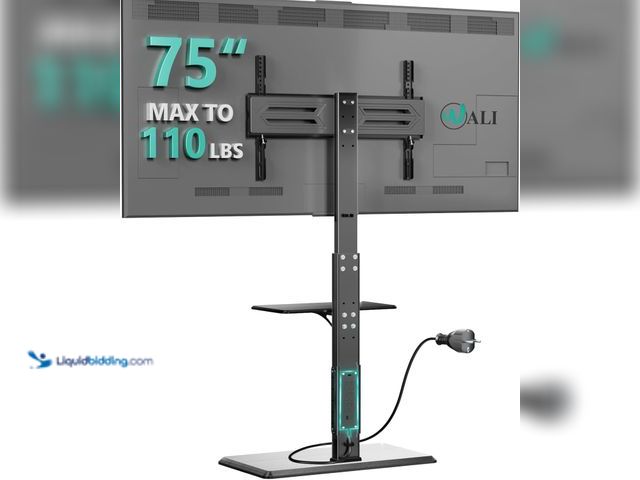 Lot 49-5437328 - WALI Floor TV Stand with Power Outlet & AV Shelf, Tall TV Stand Mount for 32-75 inch TV up to 110 lb...