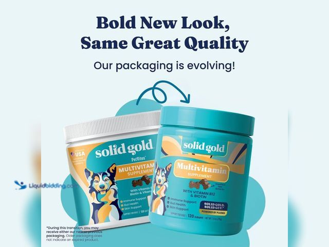 Lot 49-5554014 - Qty: 2 120 Counts Solid Gold Dog Multivitamin - Soft Dog Vitamins & Supplements Chews - All-in-One H...