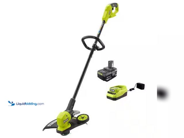 Lot 49-1572266 - RYOBI ONE+ 18V 13 in. Cordless Battery String Trimmer/Edger with 4.0 Ah Battery and Charger Model # ...