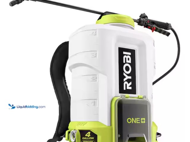 Lot 49-2000405 - RYOBI ONE+ 18V Cordless Battery 4 Gallon Backpack Chemical Sprayer (Tool Only), Model # P2806BTL, Us...
