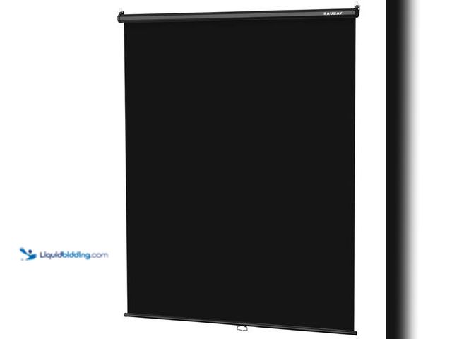 Lot 49-3465334 - RAUBAY Retractable Pull Down Black Screen Backdrop - 59.8" x 86.6" Collapsible Wall-Mount Background...