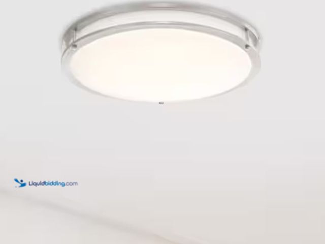 Lot 49-2020523 - Commercial Electric DC Series 16 in. Contemporary Low-Profile Brushed Nickel Selectable Dimmable LED...
