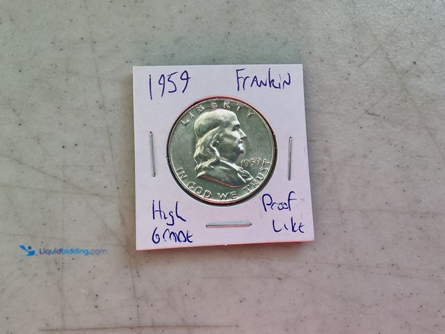 Lot 49-1505520 - 1959 FRANKLIN HALF DOLLAR COIN 90% SILVER PROOF LIKE CONDITION #COINS1211