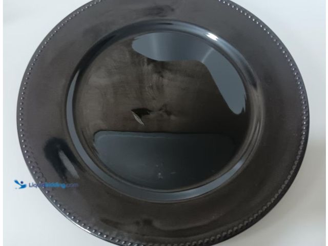 Lot 49-3431877 - 6/50/100 Pcs Elegant Plastic Beaded Charger Plates - Round Gold Silver Black Wedding Party Dinner De...