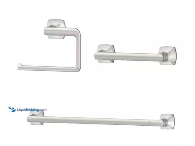 Lot 49-1624283 - Pfister Vaneri 3-Piece Bath Hardware Set with Mounting Hardware in Satin Nickel Model # BTB-VRI3GS, ...
