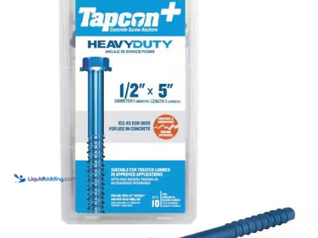 Lot 49-1549191 - (2x) Tapcon 1/2 in. x 5 in. Steel Hex-Washer-Head Indoor/Outdoor Large Diameter Concrete Anchors (10...