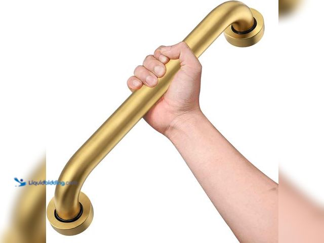 Lot 49-5546270 - 16 Inch Shower Grab Bar, 500 lb Heavy Duty Brushed Gold Stainless Steel Safety Rail for Bathtubs and...
