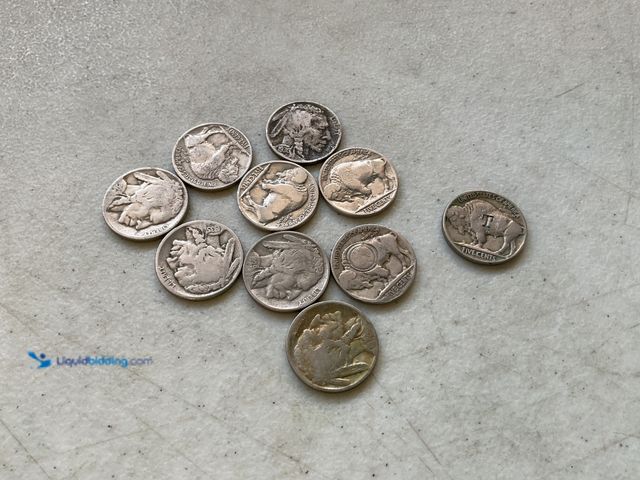 Lot 49-3609210 - LOT OF 10 VINTAGE BUFFALO NICKELS VARIOUS YEARS
